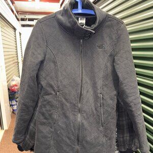 The North Face Caroluna Quilted Jacket Fleece Lined Black Full Zip Coat Size L
